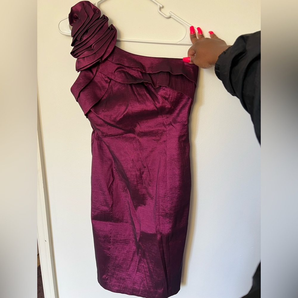 Forever 21 One Shoulder Dress in Deep Purple
